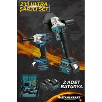 STAHLKAFT STH 9930 58vf  2'li Ultra Set Akülü Taşlama / Akülü Somun Sökme Matkap