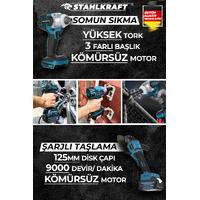 STAHLKAFT STH 9930 58vf  2'li Ultra Set Akülü Taşlama / Akülü Somun Sökme Matkap