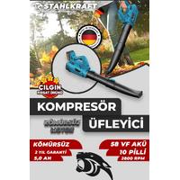 STAHLKRAFT STH 5590 58Vf Kömürsüz Bakır Sargı Akülü 6 Kademe Devir Ayarlı  Hava Üfleme Makinesi 