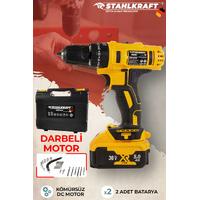 STAHLKRAFT STH 9323 S 58 VF Darbeli Çift Akülü Li-ion Bataryalı 24 Parça Matkap