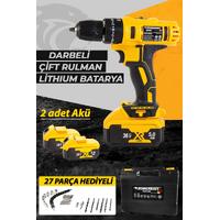 STAHLKRAFT STH 9323 S 58 VF Darbeli Çift Akülü Li-ion Bataryalı 24 Parça Matkap