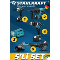 STAHLKRAFT STH 9935 58 VF 5 Lü Max Plus Set Torklu Vidalama Somun Sıkma + Hilti + Matkap + Taşlama + Power bank fener
