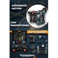 STAHLKRAFT Sth 9940 58 Vf 3 Lü Max Torklu Somun Sıkma Şarjlı Matkap 2-26mm Şarjlı Taşlama 125mm