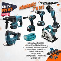 DAWREEK STH 9949 58 VF 7 Lü MAX Plus Set Somun Sıkma + Hilti + Matkap + Taşlama + Daire Testeresi + Dekupaj + Power bank fener