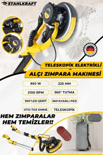 STAHLKRAFT STH 5833 850W 225mm Teleskopik Elektrikli Alçı zımpara Makinesi