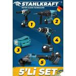 STAHLKRAFT STH 9935 58 VF 5 Lü Max Plus Set Torklu Vidalama Somun Sıkma + Hilti + Matkap + Taşlama + Power bank fener
